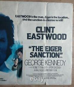 La Sanction De L'eiger' (1975) Affiche De Cinéma Originale Du Quadruple Royaume-uni Clint-est-wood