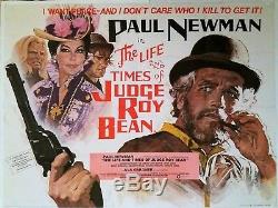 La Vie Et Du Juge Roy Bean D'origine Royaume-uni Quad Affiche De Film 1972