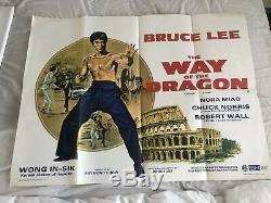 La Voie Du Dragon Bruce Lee Affiche Originale Du Film Quad De Sortie Au Cinéma Britannique