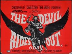 Le Diable s'invite ORIGINAL Quad Affiche de Film Christopher Lee HAMMER 1968