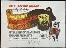 Le Fantôme de Barbe Noire Affiche de Film Originale Quad Disney Peter Ustinov Dean Jones '68
