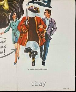Le Fantôme de Barbe Noire Affiche de Film Originale Quad Disney Peter Ustinov Dean Jones '68