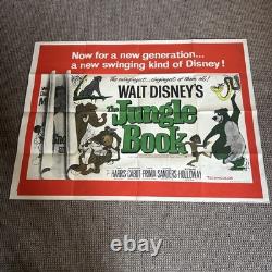 Le Livre de la Jungle Affiche Vintage Originale Quad UK 1967 Très Bon État