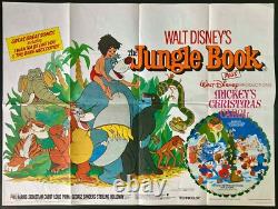 Le Livre de la Jungle / La Noël de Mickey Affiche Originale Quad de Film au Cinéma Disney