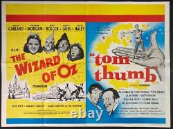 Le Magicien d'Oz / Tom Pouce ORIGINAL Quad Affiche de Film Cinéma Judy Garland RR