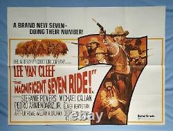 Le Magnificent Sept Ride (1972) Affiche Originale Du Quadruple Film Britannique Lee Van Cleef