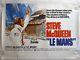 Le Mans, Affiche De Cinéma Originale Britannique Quad Movie 1971, Steve Mcqueen