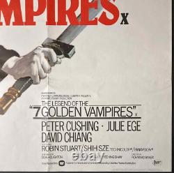 Légende des 7 Vampires Dorés Affiche de Film Quad Originale HAMMER 1974
