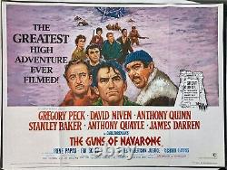 Les Canons de Navarone Affiche de Cinéma Quad Originale Gregory Peck années 1970