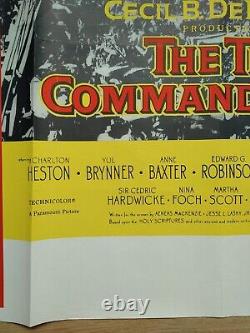 Les Dix Commandements (1956) affiche quad originale de la première sortie au Royaume-Uni - SUPERBE ÉTAT