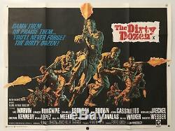 Les Douze Salopards (r-1970). Affiche Originale Britannique Quad Film