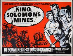 Les Mines du roi Salomon Affiche de film originale Quad Deborah Kerr 1962RR