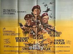Les Oies Sauvages Affiche Originale Du Film Quad 1978 Burton Moore Harris Kruger Putzu