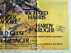 Les Oies Sauvages Affiche Originale Du Film Quad 1978 Burton Moore Harris Kruger Putzu