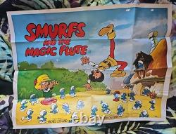 Les Schtroumpfs et la flûte magique affiche quad Royaume-Uni 1976 rare