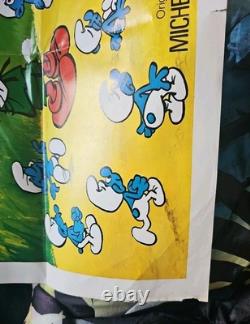 Les Schtroumpfs et la flûte magique affiche quad Royaume-Uni 1976 rare