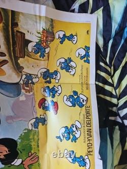 Les Schtroumpfs et la flûte magique affiche quad Royaume-Uni 1976 rare