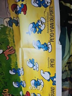 Les Schtroumpfs et la flûte magique affiche quad Royaume-Uni 1976 rare