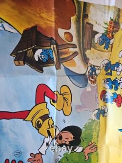 Les Schtroumpfs et la flûte magique affiche quad Royaume-Uni 1976 rare
