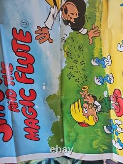 Les Schtroumpfs et la flûte magique affiche quad Royaume-Uni 1976 rare