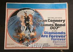 Les diamants sont éternels, affiche britannique Quad de 1971, doublée sur toile, James Bond