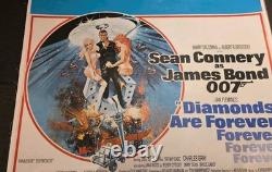 Les diamants sont éternels, affiche britannique Quad de 1971, doublée sur toile, James Bond