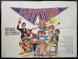 Les temps rapides (1982) Affiche de film quad vintage originale du Royaume-Uni