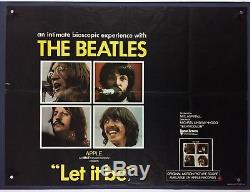 Let It Be Affiche De Film Originale (fine) Quad Britannique 1970 Beatles John Lennon