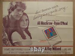 Love Story (1970) Affiche Originale Du Quad Du Royaume-uni, Ali Macgraw, Ryan O'neal