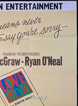 Love Story Original Quad Affiche De Cinéma Abc Cinema Ryan O'neal 1970