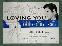Loving You (1957) Poster De Cinéma Quad Britannique Original Elvis Presley Très Rare