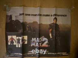 MAD MAX 2 AFFICHE QUAD ORIGINALE DU ROYAUME-UNI 1982 ROULEE Le Guerrier de la Route