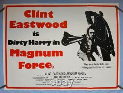 MAGNUM FORCE (1973, RR1970s) contre. Affiche quad originale rare du Royaume-Uni Clint Eastwood