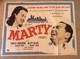 Marty 1955 Affiche De Cin&eacute;ma Britannique Originale Au Format Quad Ernest Borgnine Avant Son Oscar