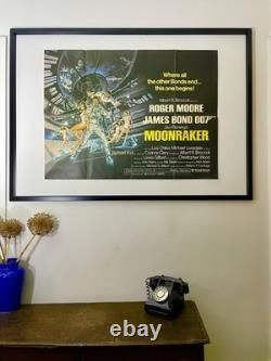 MOONRAKER Affiche de Film Originale de 1ère Sortie JAMES BOND Vintage 1979 UKQuad