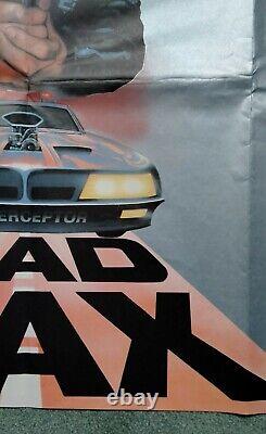 Mad Max (1979) Affiche Originale Du Cinéma Britannique Quad Mel Gibson V8 Road Warrior