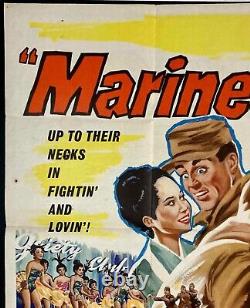 Marines, Allons-y Affiche de Cinéma Originale Quad Tom Tryon Tom Chantrell 1961