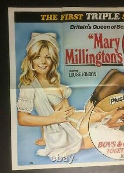 Mary Millington True Blue Confessions 1980 Cinéma Original Royaume-uni Quad Film Poster