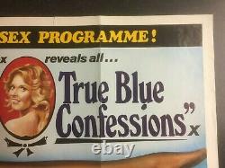 Mary Millington True Blue Confessions 1980 Cinéma Original Royaume-uni Quad Film Poster