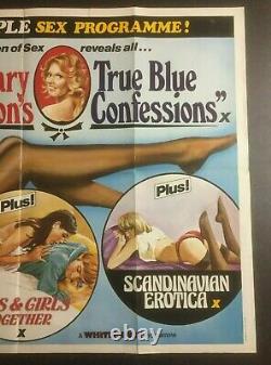Mary Millington True Blue Confessions 1980 Original Cinema Uk Quad Movie Poster