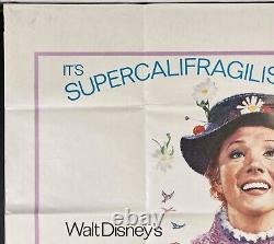 Mary Poppins Affiche de cinéma originale Quad Julie Andrews Disney années 1970