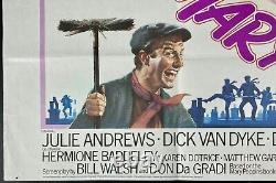 Mary Poppins Affiche de cinéma originale Quad Julie Andrews Disney années 1970