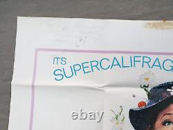 Mary Poppins Affiche de cinéma originale Quad Julie Andrews Disney années 1970 RR