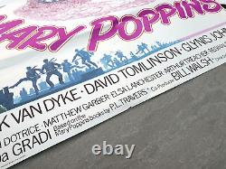Mary Poppins Affiche de cinéma originale Quad Julie Andrews Disney années 1970 RR