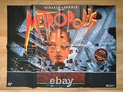 Metropolis (1927, Rr1984) Affiche Originale Du Quad Britannique Giorgio Moroder Sci-fi