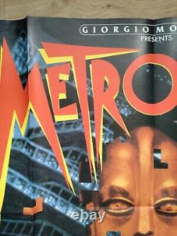 Metropolis (1927, Rr1984) Affiche Originale Du Quad Britannique Giorgio Moroder Sci-fi