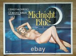 Midnight Blue (1979) Affiche Originale Du Film Quad Britannique Sexploitation Chantrell Art
