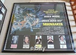 Moonraker Original 1979 Uk Quad Cinema Poster Cast Signe Roger Moore Bond 007
