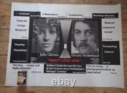 NE REGARDEZ PAS MAINTENANT Affiche de film originale UK Quad 40 x 30 Cert X Film d'horreur