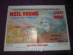 Neil Young Crazy Horse Rust Ne Dort Jamais Vintage Quad Cinéma Affiche 40x30